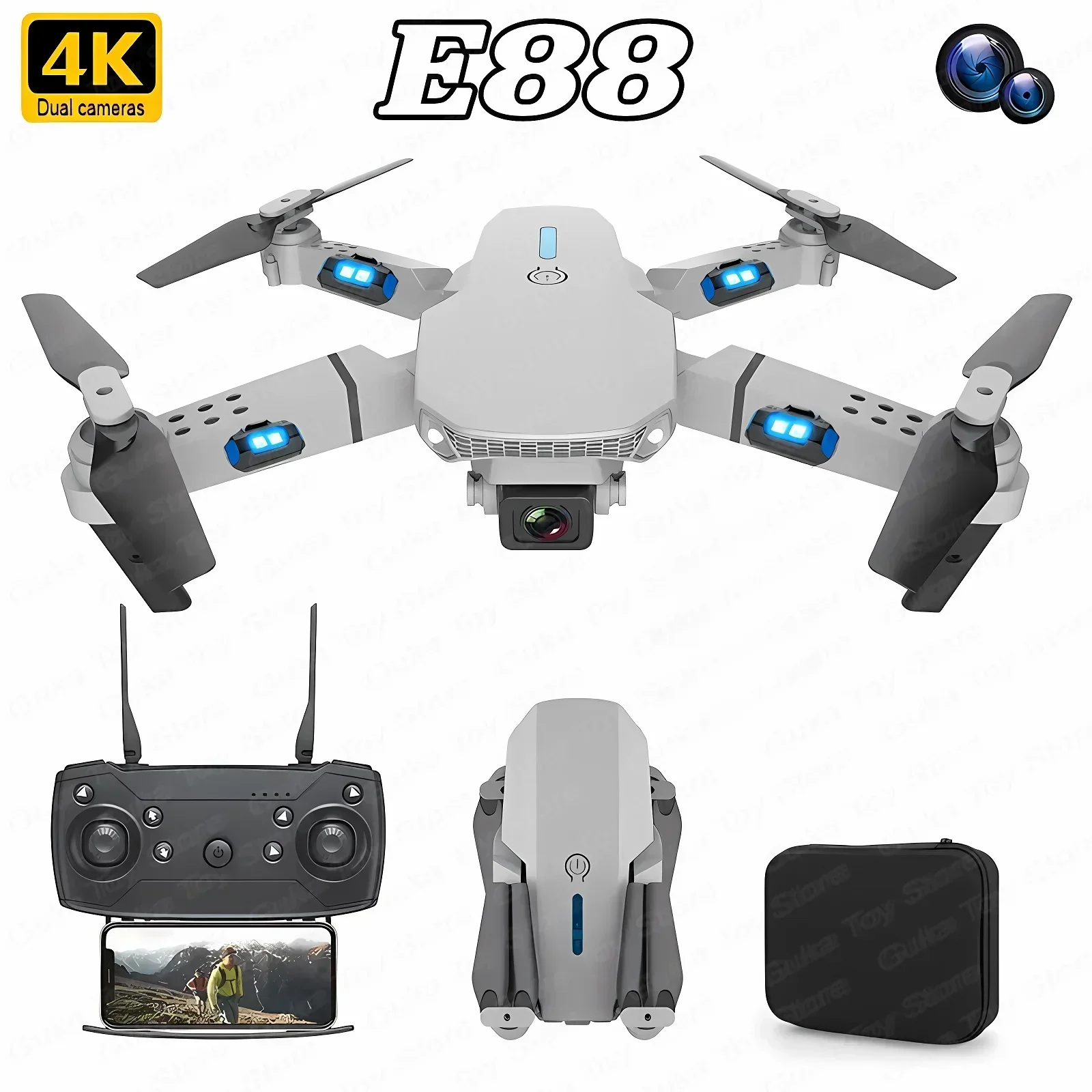 Dron E88 Pro con WiFi y FPV. C - Drone Rc E88 Pro reseña y precio