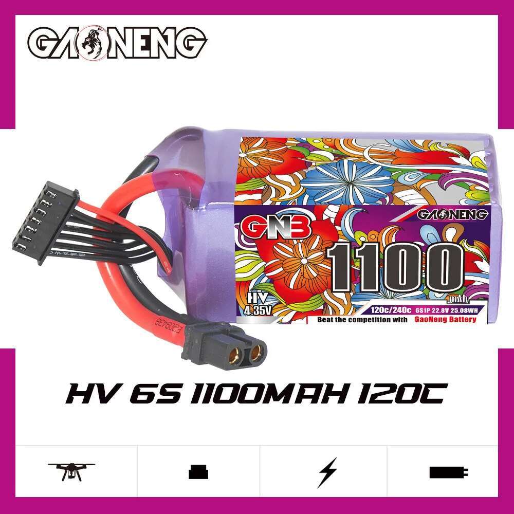 2 uds GNB 6S Lipo batería 22,8 - Nano Quad Fpv reseña y precio