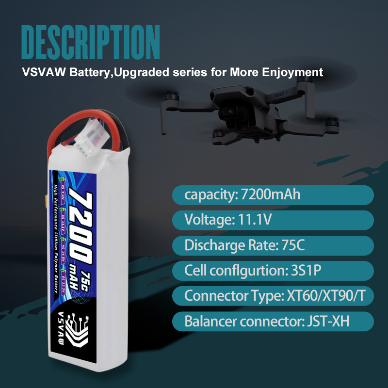 VSVAW 3S Lipo batería 11,1 V 7 - Drone Rc Truck reseña y precio
