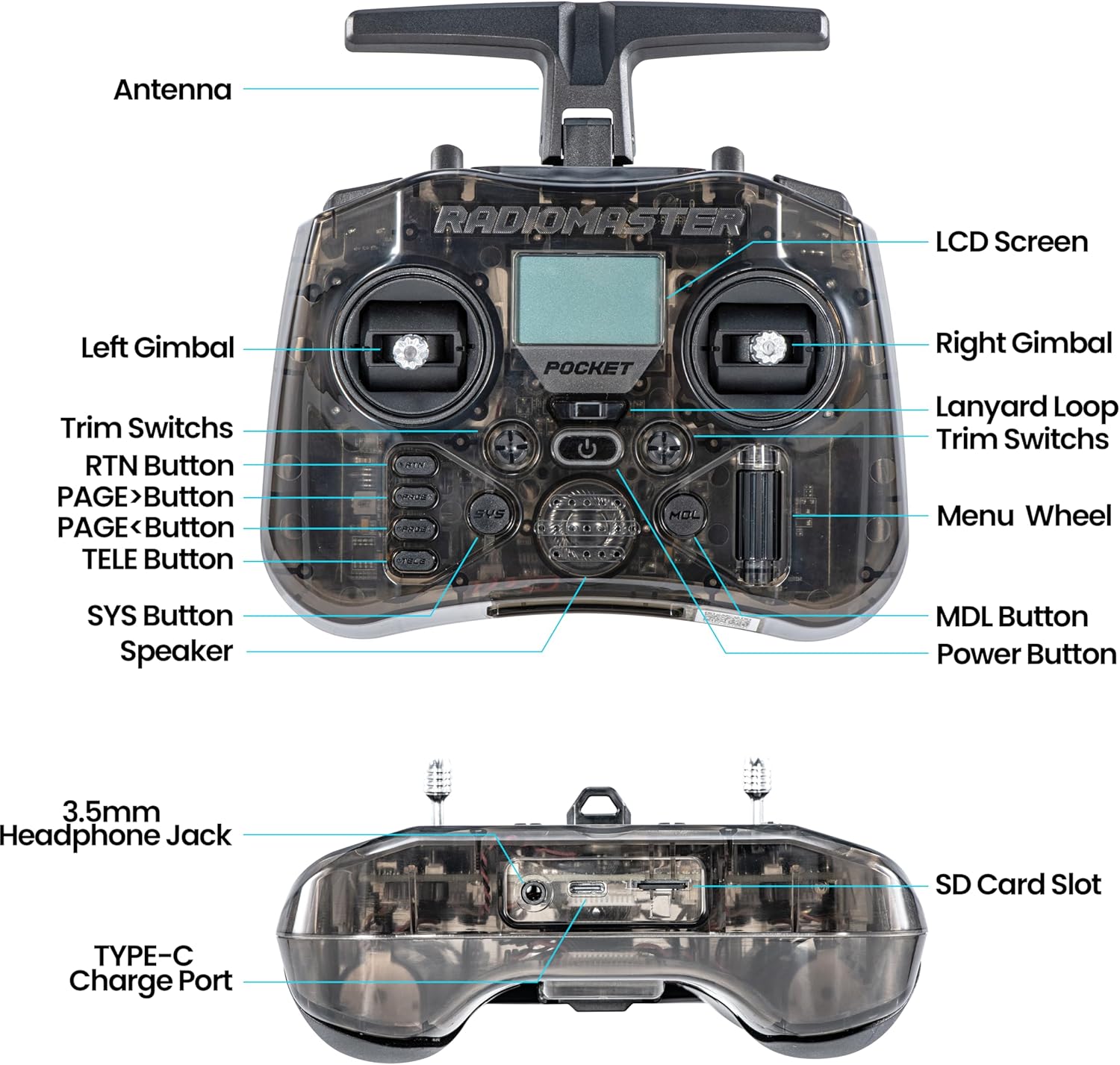 RadioMaster POCKET P16 2.4G Ra - Joystick Rc Drone reseña y precio
