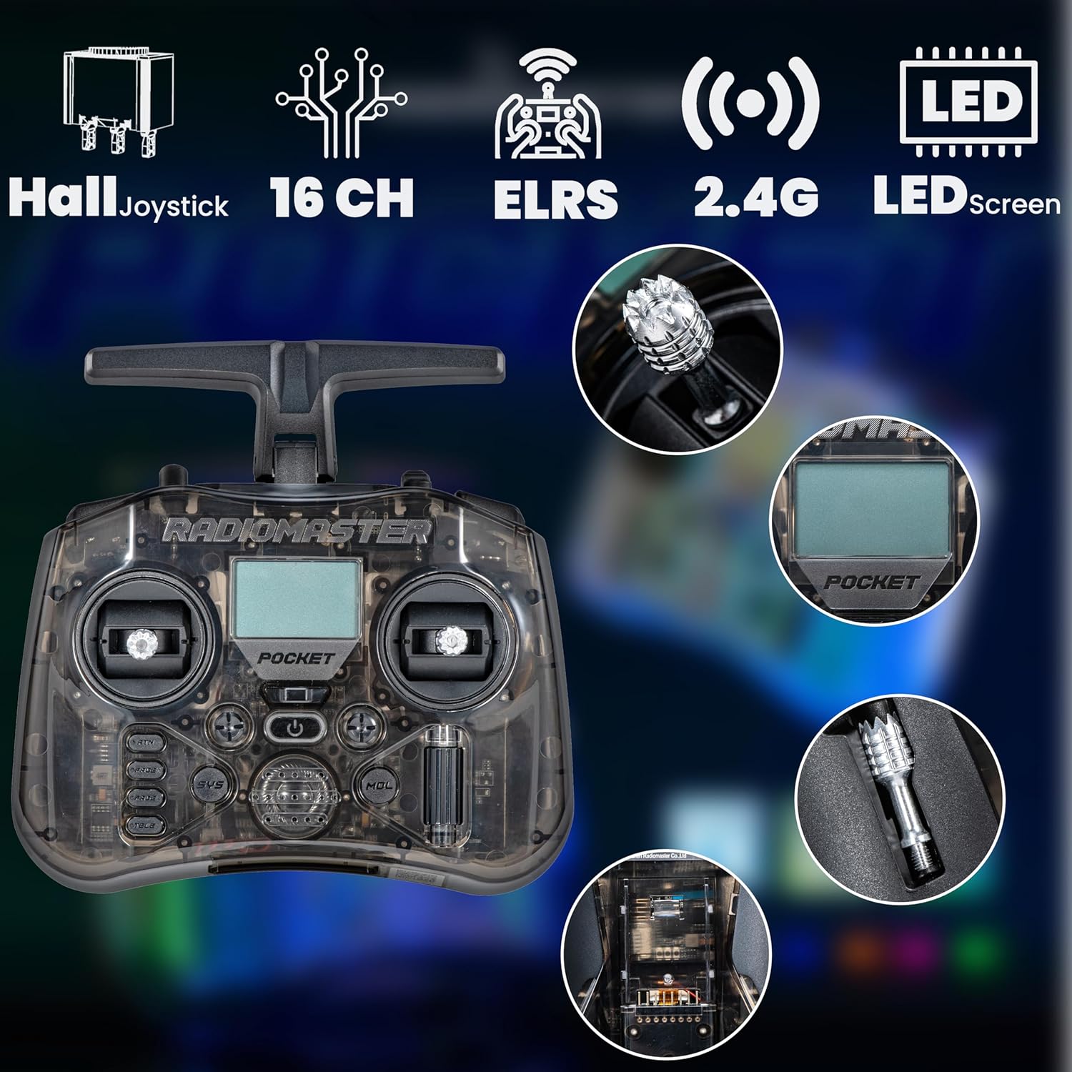 RadioMaster POCKET P16 2.4G Ra - Joystick Rc Drone reseña y precio