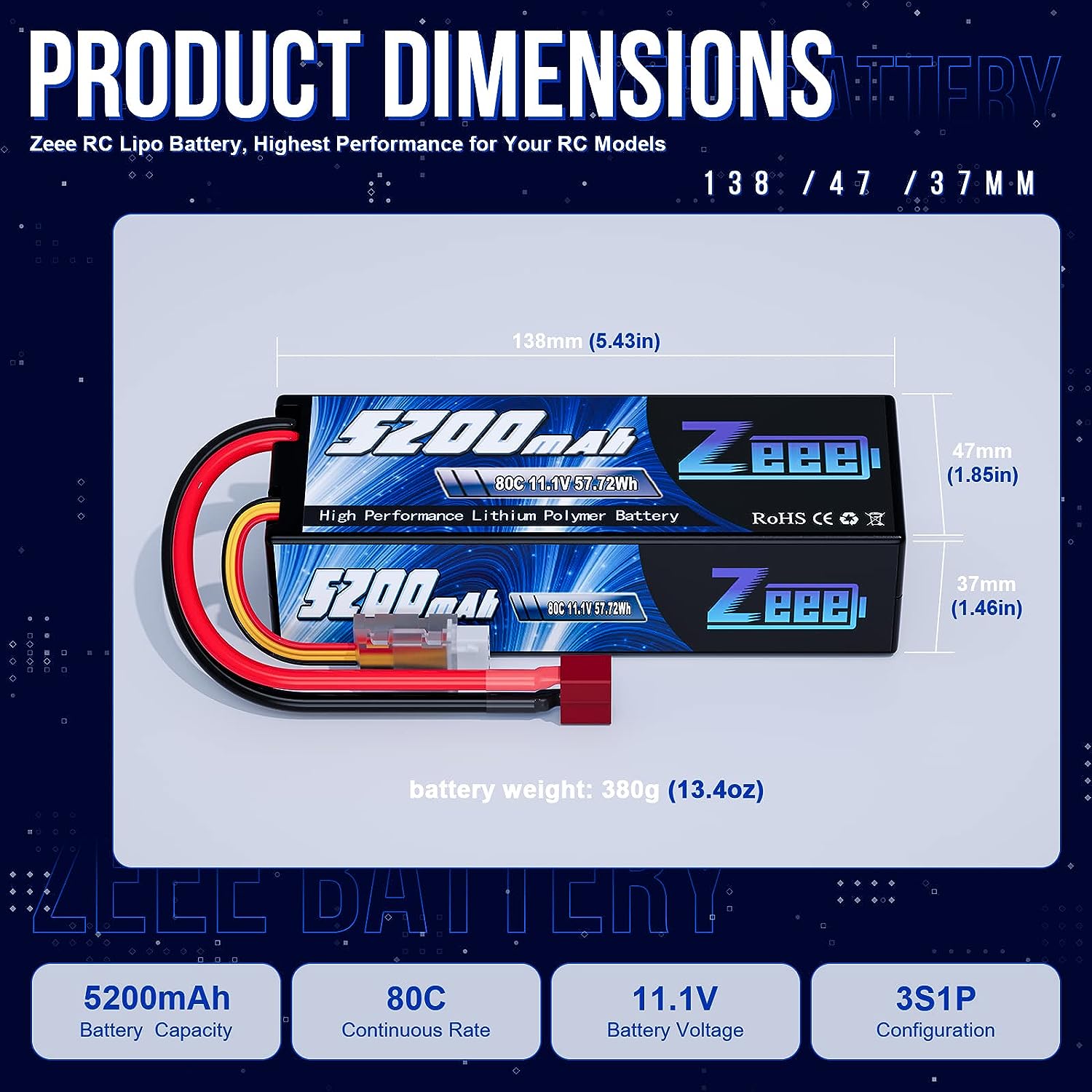 1/2 Uds Zeee 3S 5200mAh Lipo b - Drone Rc Truck reseña y precio