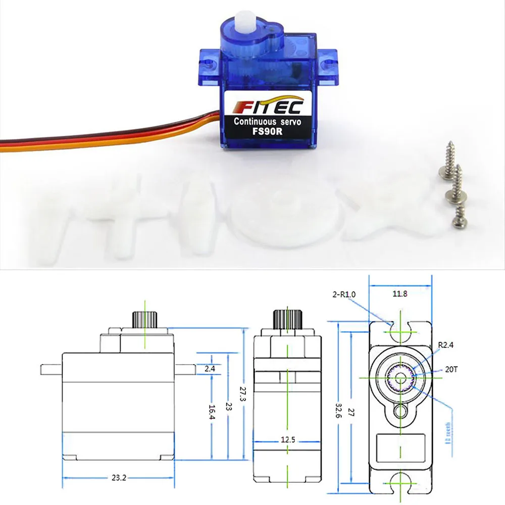 Feetech Mini FS90R Micro Servo - Drone Helicopter Rc reseña y precio