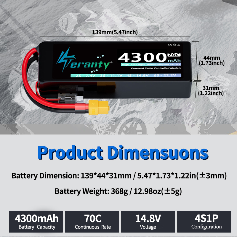 Batería Lipo TERANTY 4S 4300mA - Drone Rc Truck reseña y precio