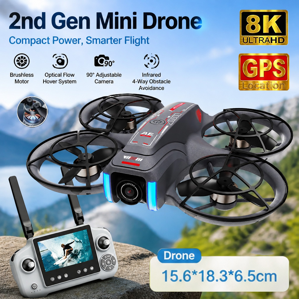 Mini Dron AE21, Juguete con Cá - Drone E88Pro Rc 4K reseña y precio