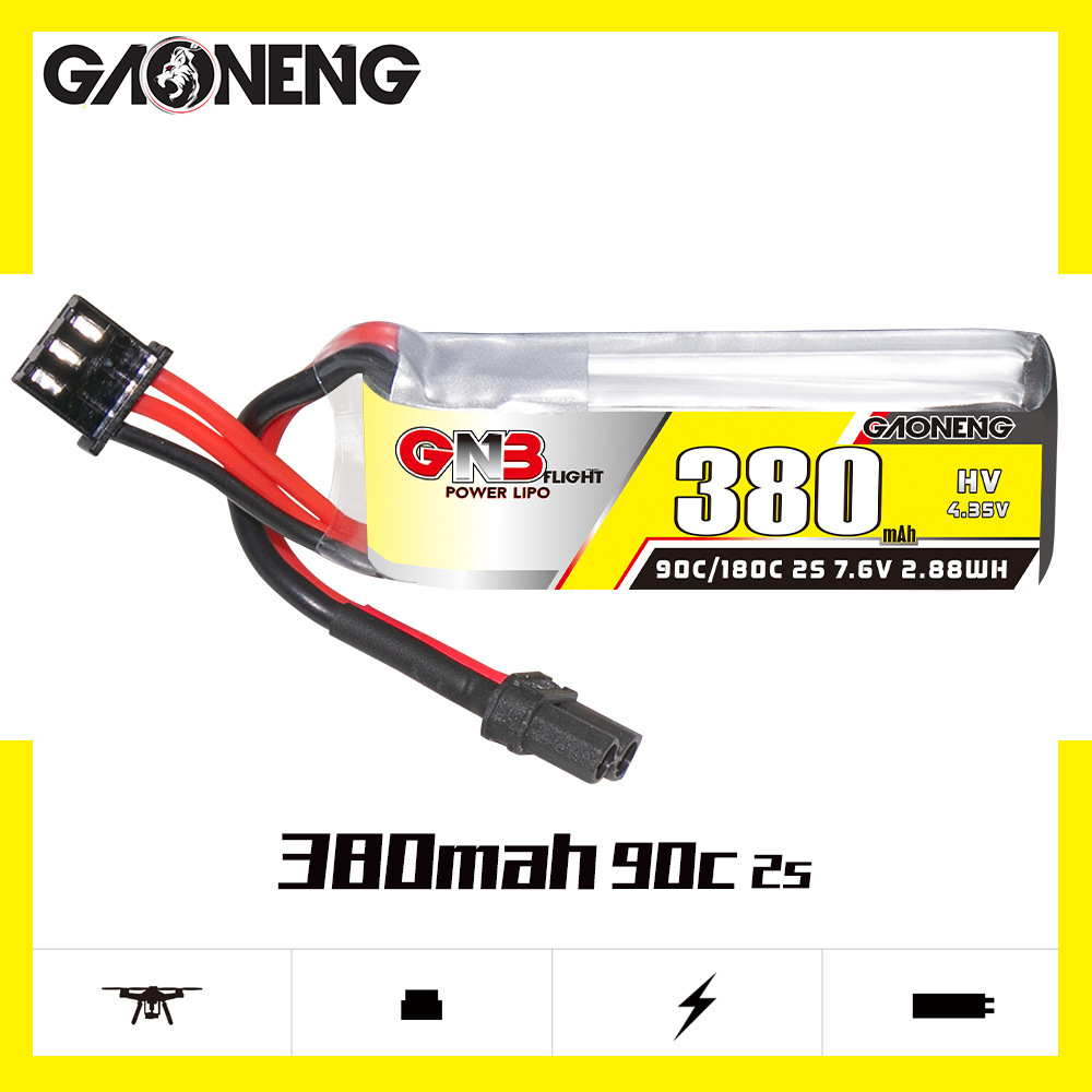 Batería Lipo GNB 2S 7,6 V 380m - Nano Quad Fpv reseña y precio