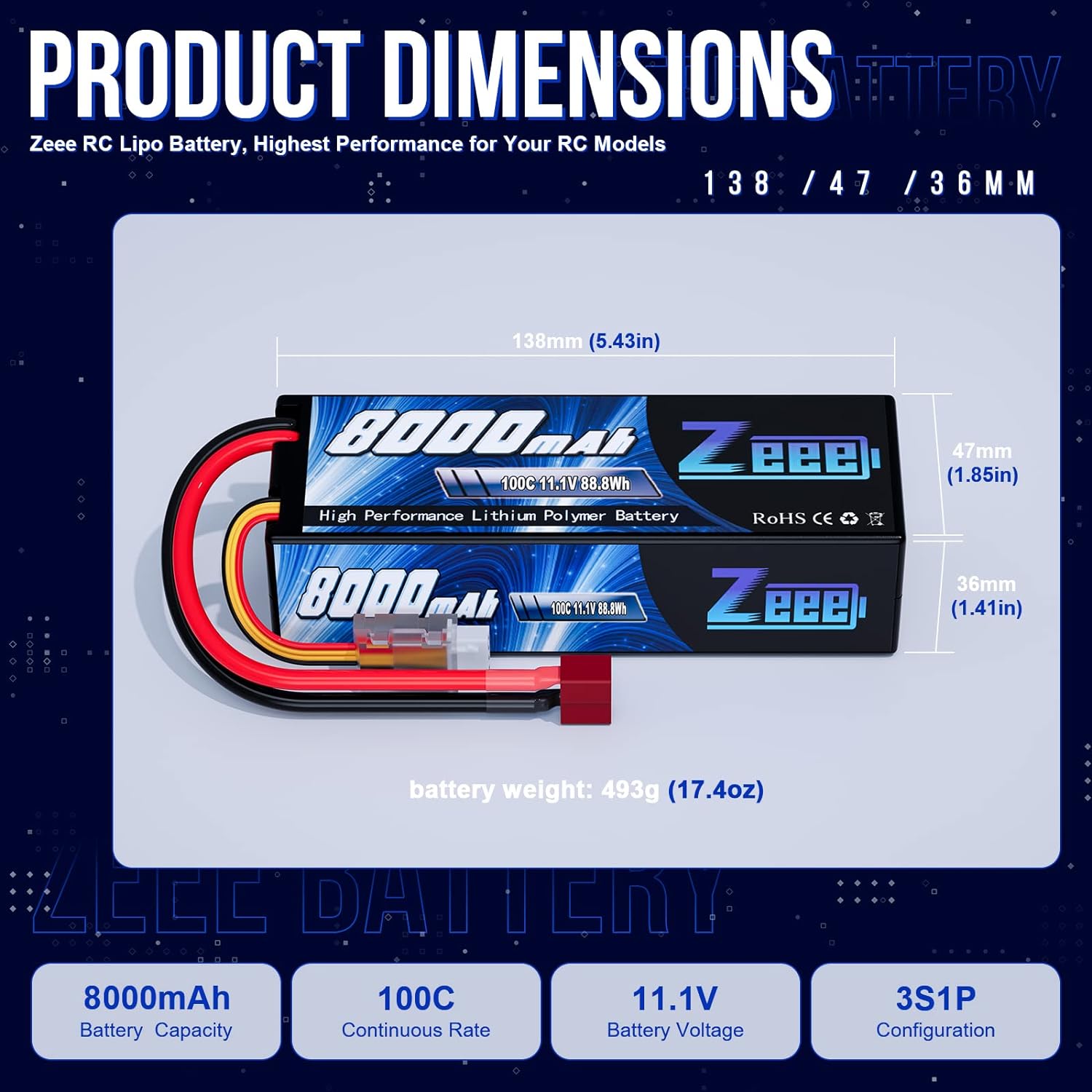 Zeee Lipo 3S 8000mAh batería 1 - Drone Rc Truck reseña y precio