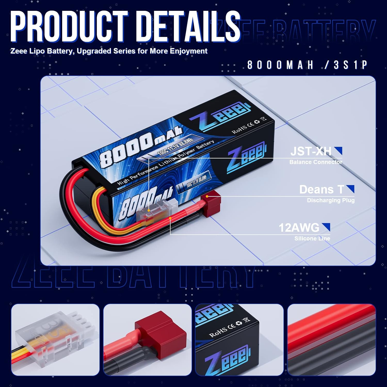 Zeee Lipo 3S 8000mAh batería 1 - Drone Rc Truck reseña y precio