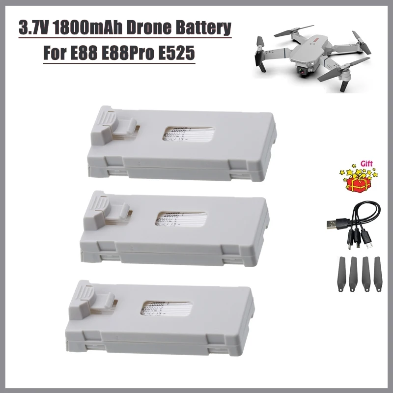 Batería de Dron E88 3,7 V 1800 - Drone Rc E99 K3 reseña y precio